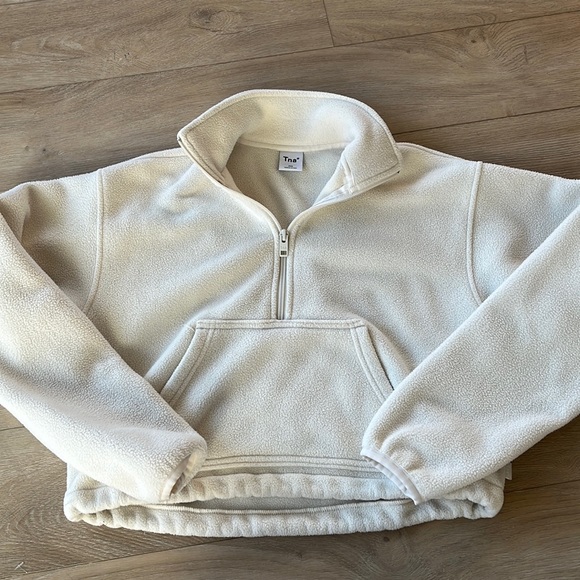 TNA Tops - TNA Crop Fleece Quarter Zip Cream XXS
